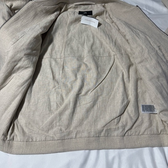 Banana Republic Linen Bomber New Off White Size Medium NWT - Picture 14 of 15